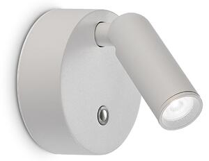 Lampada Da Parete Bean LED 3W Luce Calda Bianco Metallo Vetro Ideal Lux