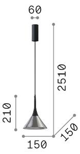 Lampada A Sospensione Collezione COCKTAIL LED 7W Luce Calda Fumé Ideal Lux