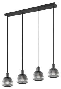 Lampada a sospensione TARIFA nera 4xE27x25W in vetro, dimensioni: 150x90x15 cm, IP20, Trio