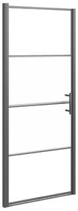 Parete Doccia 91x195 cm Vetro Temperato Semi Smerigliato Nero