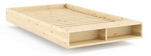 Letto singolo di colore naturale in pino massiccio senza testiera con rete inclusa 120x200 cm Merge – Karup