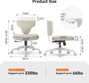 Sedia da ufficio ergonomica - Modello FP-DG / FP-A - Senza braccioli - Regolabile in altezza - Girevole - Imbottita - Schienale regolabile da 90° a 105° - Grigia