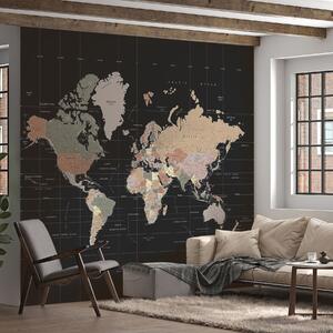 Carta da parati Mappa del mondo con i diversi paesi delineati, Carta da parati Mappa del Mondo, u99477d1 : Uwalls.it