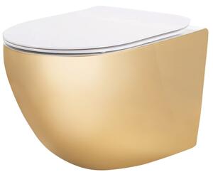 Vaso WC sospeso Rea Carlo Mini Flat Gold/White