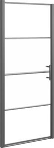 Parete Doccia 81x195cm in Vetro Temperato Semi Smerigliato Nero