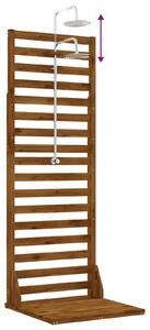 Doccia da giardino, 205,5 cm. Realizzata in legno di acacia massello e acciaio inossidabile, finitura naturale