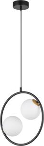 Lampada a sospensione moderna decorativa nera due sfere di vetro all'interno del bordo Aqua 2xG9 12W Sigma Lighting