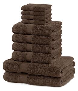 Set di asciugamani per viso e corpo tipo terry marroni in cotone 10 pz Marina – DecoKing