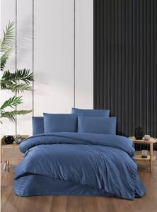 Set copripiumino e federa blu in tessuto damascato per letto matrimoniale/esteso con lenzuolo incluso 4 pz 200x220 cm – Mila Home