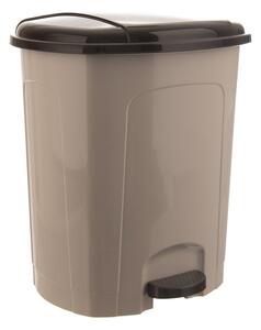 Cestino per la spazzatura marrone in plastica con pedale 30 l – Orion