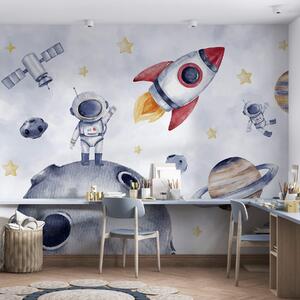 Carta da parati Astronauti nello spazio, Carta da parati Spazio, w01461 : Uwalls.it