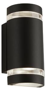 Applique Sheffield Alluminio Nero Policarbonato Trasparente 2 Luci Gu10