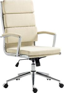 Sedia da ufficio CLP Cleveland I: rivestimento in vera pelle, ecopelle o tessuto | Colore: crema | Materiale: tessuto