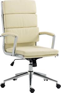 Sedia da ufficio CLP Cleveland I: rivestimento in vera pelle, ecopelle o tessuto | Colore: crema. Materiale: ecopelle