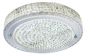 Plafoniera Contemporanea Florida Acciaio Cromo Vetro Grigio Led 22,8W 4000K