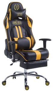 Sedia da ufficio da corsa Limit V2 in Pelle finta con poggiapiedi nero/giallo