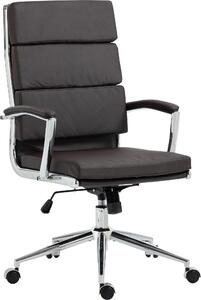 Sedia da ufficio CLP Cleveland I: rivestimento in vera pelle, ecopelle o tessuto | Colore: marrone | Materiale: ecopelle