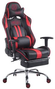Sedia da ufficio da corsa Limit V2 in Pelle finta con poggiapiedi nero/rosso