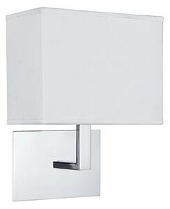 Applique Contemporanea Hotel Acciaio Cromo Tessuto 1 Luce E27
