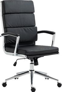 Sedia da ufficio CLP Cleveland I: rivestimento in vera pelle, ecopelle o tessuto | Colore: nero | Materiale: ecopelle