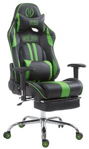 Sedia da ufficio da corsa Limit con poggiapiedi nero/verde