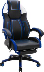 Sedia da ufficio Clovis in ecopelle nera/blu