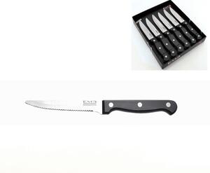 Coltello da Bistecca Rodeo Punta Arrotondata In Confezione regalo 6 Pezzi realizzato in acciaio 18/10 lunghezza 217 mm satinato molto tagliente Lavabile in lavastoviglie Made in Italy