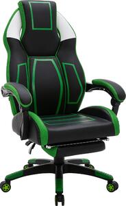 Sedia da ufficio Clovis in Pelle finta nero/verde