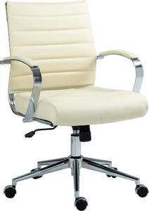 Sedia da ufficio Oakland - in pelle - Colore crema