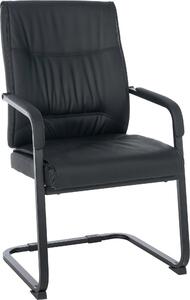 Sedia per visitatori CLP modello XL Anubis, con braccioli, nera/nera
