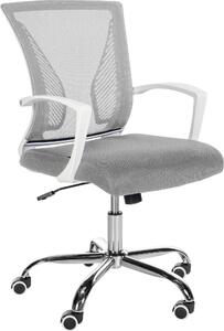 Sedia da ufficio Tracy, regolabile in altezza e girevole | Colore: grigio chiaro. Struttura: cromata