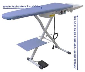 Tavolo da stiro professionale richiudibile Piano Aspirante e Riscaldato COMELUX a Dimensioni Piano 115x40x28 cm si richiude in soli 25 cm