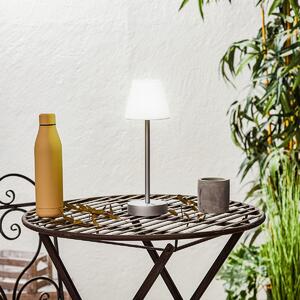 Lampada da tavolo grigia con LED ricaricabile con touch dimmer - Renata