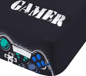 Lenzuolo con angoli per bambini nero per letto singolo 90x190 cm Game Over – Catherine Lansfield
