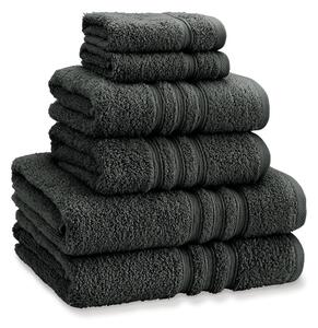 Set di asciugamani per viso e corpo tipo terry grigio scuro in cotone 6 pz Zero Twist – Catherine Lansfield