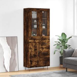 Credenza Rovere Fumo 69,5x34x180 cm in Legno Multistrato