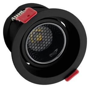 Faro LED da Incasso 12W, Orientabile CRI92 Foro 75mm, Nero, CCT UGR11 Colore Bianco Variabile CCT