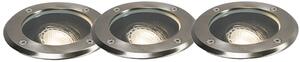 Set di 3 faretti da terra per esterni in acciaio orientabili IP65 - Delux