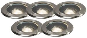 Set di 5 faretti da esterno in acciaio inossidabile IP65 - Delux