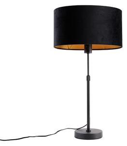 Lampada da Tavolo Nera con Paralume in Velluto Ovale Nero 35cm - Parte
