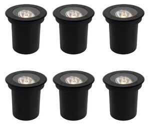 Set di 6 faretti a terra moderni neri AR70 orientabili IP65 - Delux