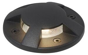 Faretto da terra moderno nero GU10 50mm effetto 4 luci IP65 - Cellar