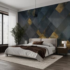 Carta da parati geometria moderna in uno stile lussuoso con una sfumatura blu, Carta da parati in Bianco e Nero, w02340 : Uwalls.it