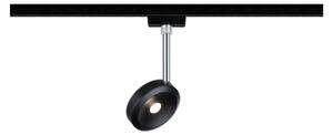 4 faretti a binario URail, modello Discus, 1x5W, finitura nera opaca, cromatura, 230V, confezione da 2, temperatura di colore 2700K, dimmerabili