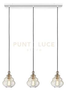Adone lampadario a sospensione rettangolare 3 vetri miele montatur