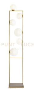 Buble lampada da terra 6 sfere opalino struttura oro spazzolato e b