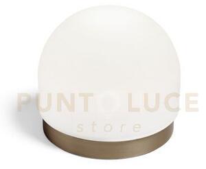 Domu lampada da tavolo piccola bronzo vetro bianco 1 luce attacco gx53