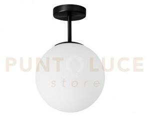 Jugen black lampadario da soffitto 1 luce vetro bianco montatura ne