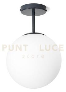 Jugen lampadario soffitto 1 luce vetro bianco montatura ottanio att