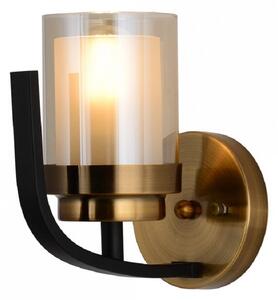 Applique lampada da parete in stile industriale vintage di metallo colore nero e ottone BONTON W1